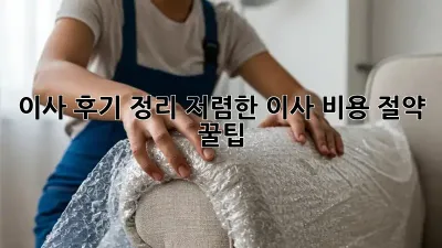 이사 후기 정리: 저렴한 이사 비용 절약 꿀팁!